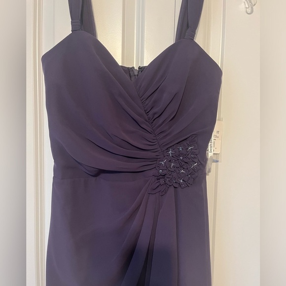 NWT David’s Bridal Purple Eggplant Chiffon Formal Dress Homecoming Bridesmaid 4 - Picture 4 of 9